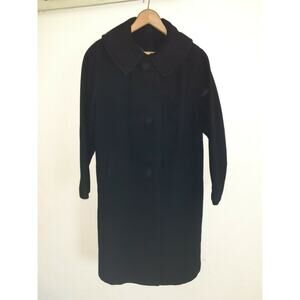 VTG Michel Daniel Wool Pea Coat Black Size 44